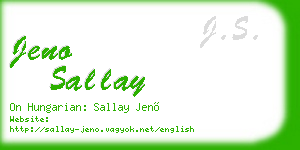 jeno sallay business card