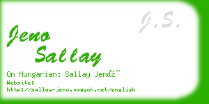jeno sallay business card